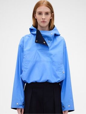 Gap × Victoria Beckham Hooded Pullover Jacket Blue & Black Size Small NEW